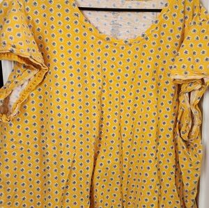St. John's Bay Yellow Patterned Blouse